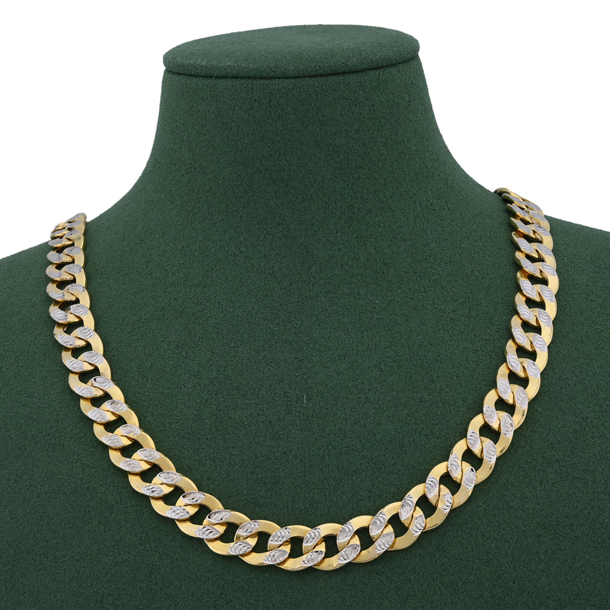 10k Yellow Gold Hollow Cuban Pave Chain 2MM to 10.8MM All Sizes Available 14" to 30" Necklaces