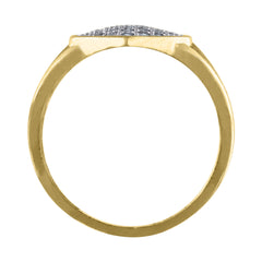 10kt Gold Womens Two-Tone CZ Split Shank I Love You Heart Band Ring