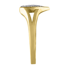 10kt Gold Womens Two-Tone CZ Split Shank I Love You Heart Band Ring