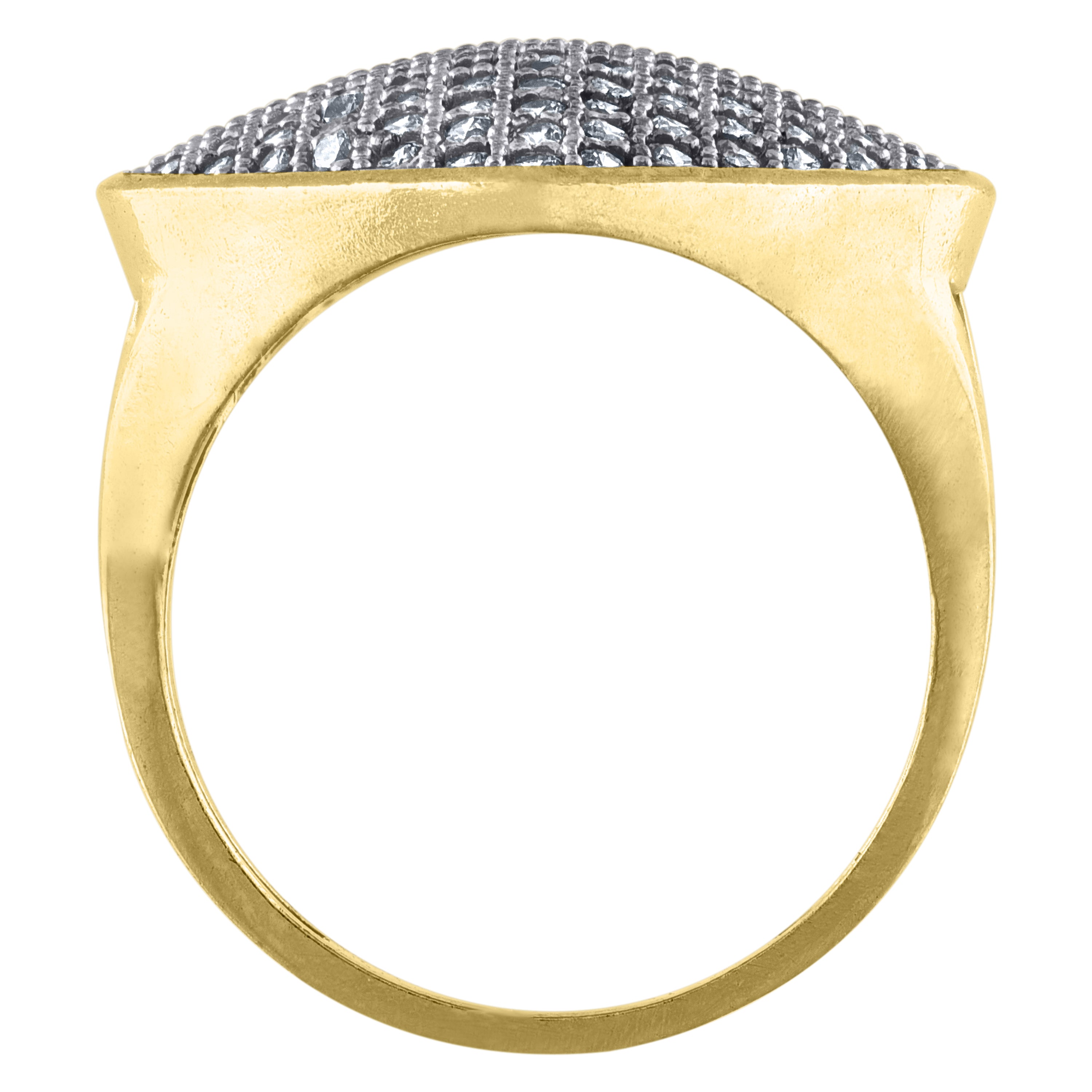 10kt Gold Womens Two-Tone CZ Three Heart Band Ring