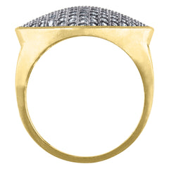 10kt Gold Womens Two-Tone CZ Three Heart Band Ring