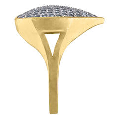 10kt Gold Womens Two-Tone CZ Three Heart Band Ring
