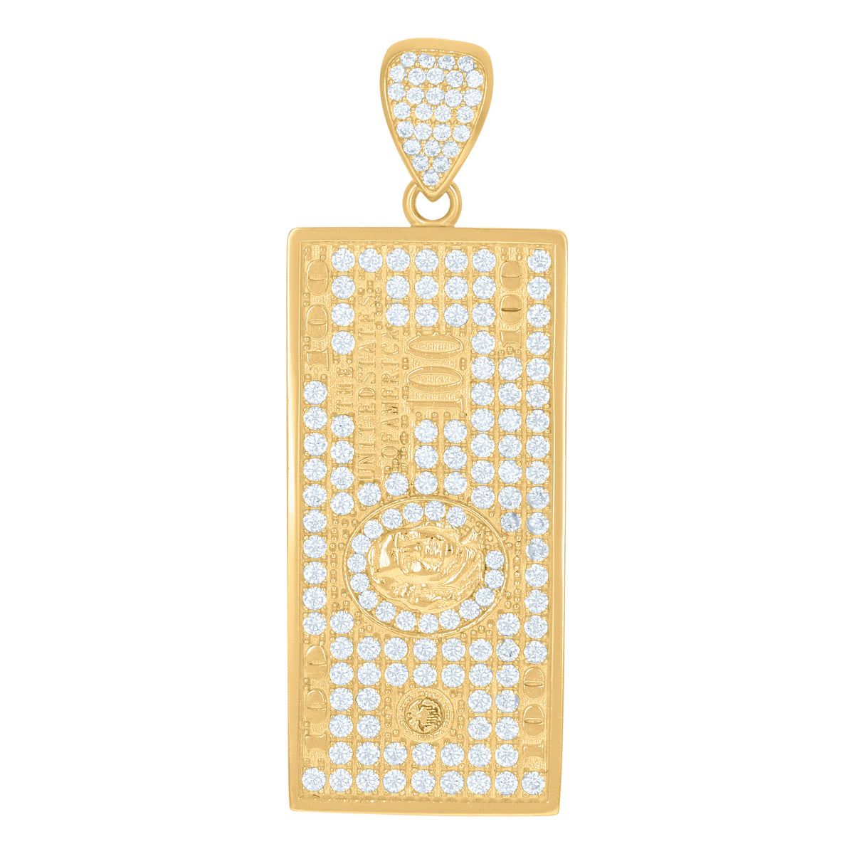 10kt Two-Tone Gold Unisex Cubic Zirconia Globe Charm Pendant