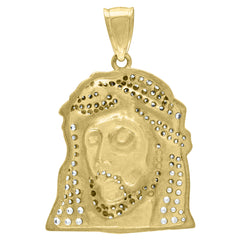 10kt Yellow Gold Diamond-Cut Mens Cross Religious Charm Pendant