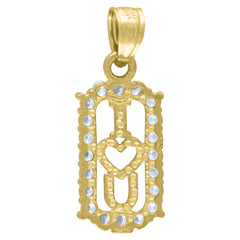 10kt Two-tone Gold Womens Cubic-Zirconia Fashion Link Bracelet Size 8 Inches