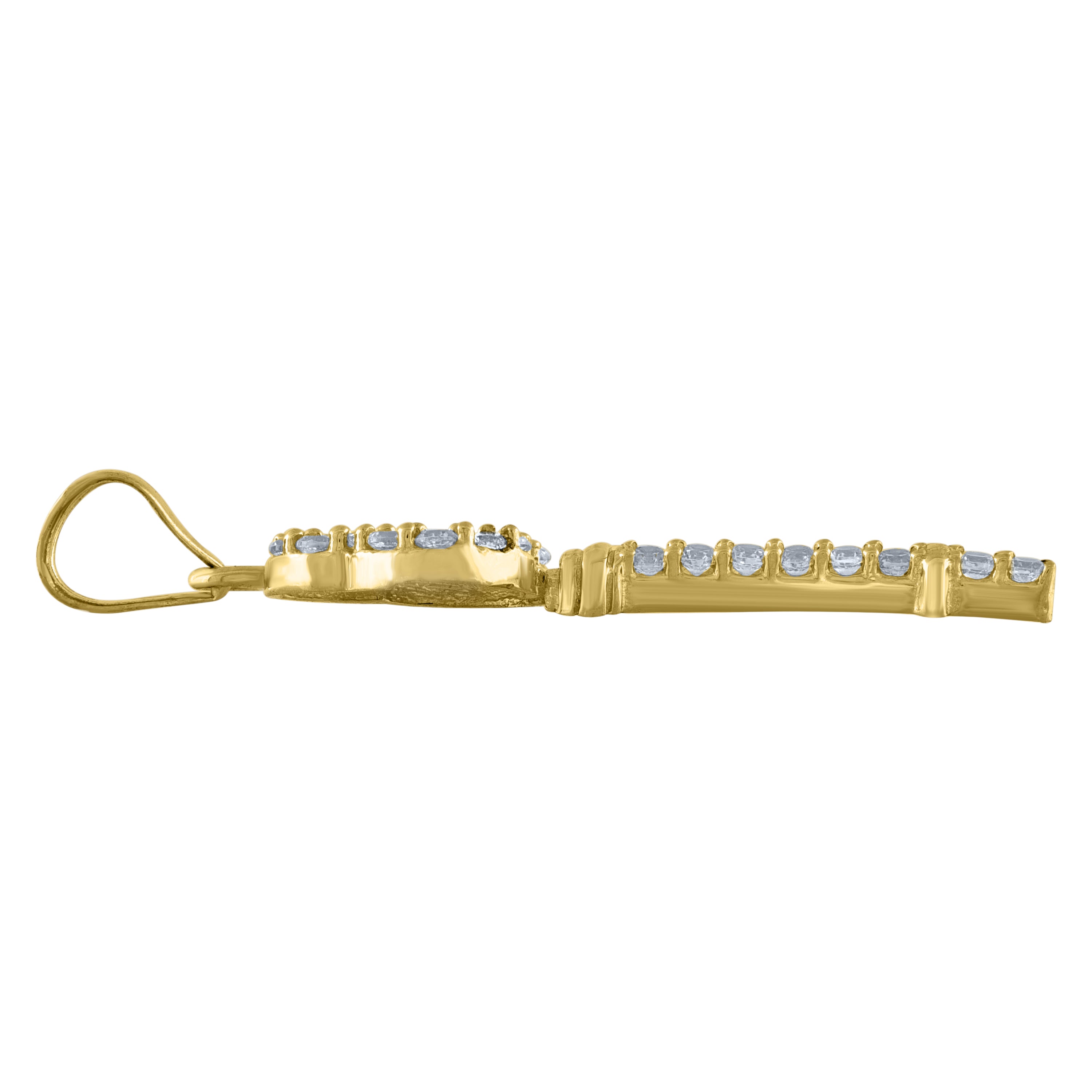 10kt Two-tone Gold Womens Cubic-Zirconia Fashion Link Bracelet Size 8 Inches