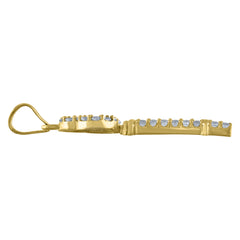 10kt Two-tone Gold Womens Cubic-Zirconia Fashion Link Bracelet Size 8 Inches