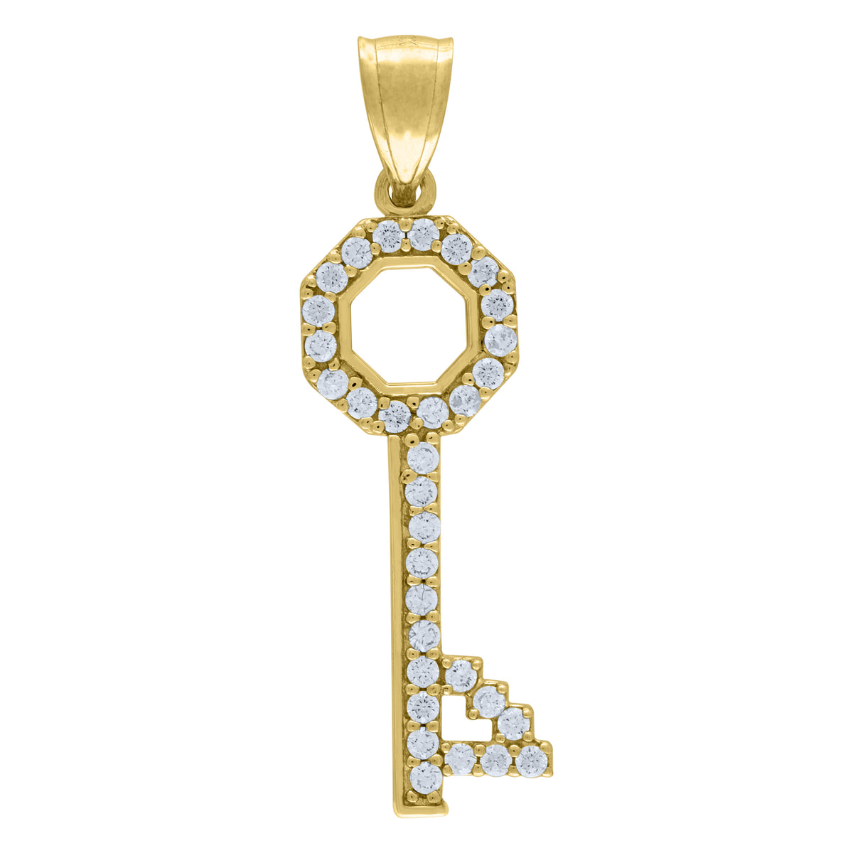 10kt Two-tone Gold Womens Cubic-Zirconia Fashion Link Bracelet Size 8 Inches