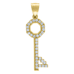 10kt Two-tone Gold Womens Cubic-Zirconia Fashion Link Bracelet Size 8 Inches