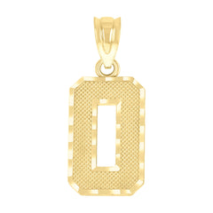 10kt Yellow Gold Unisex Textured Initial Letter O Charm Pendant