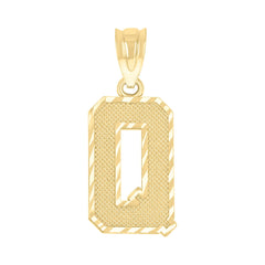 10kt Yellow Gold Unisex Textured Initial Letter Q Charm Pendant