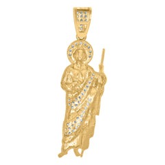 10kt Yellow Gold Mens Jesus Dripping Religious Charm Pendant