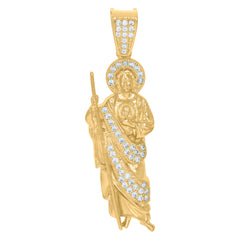 10kt Yellow Gold Mens Jesus Dripping Religious Charm Pendant