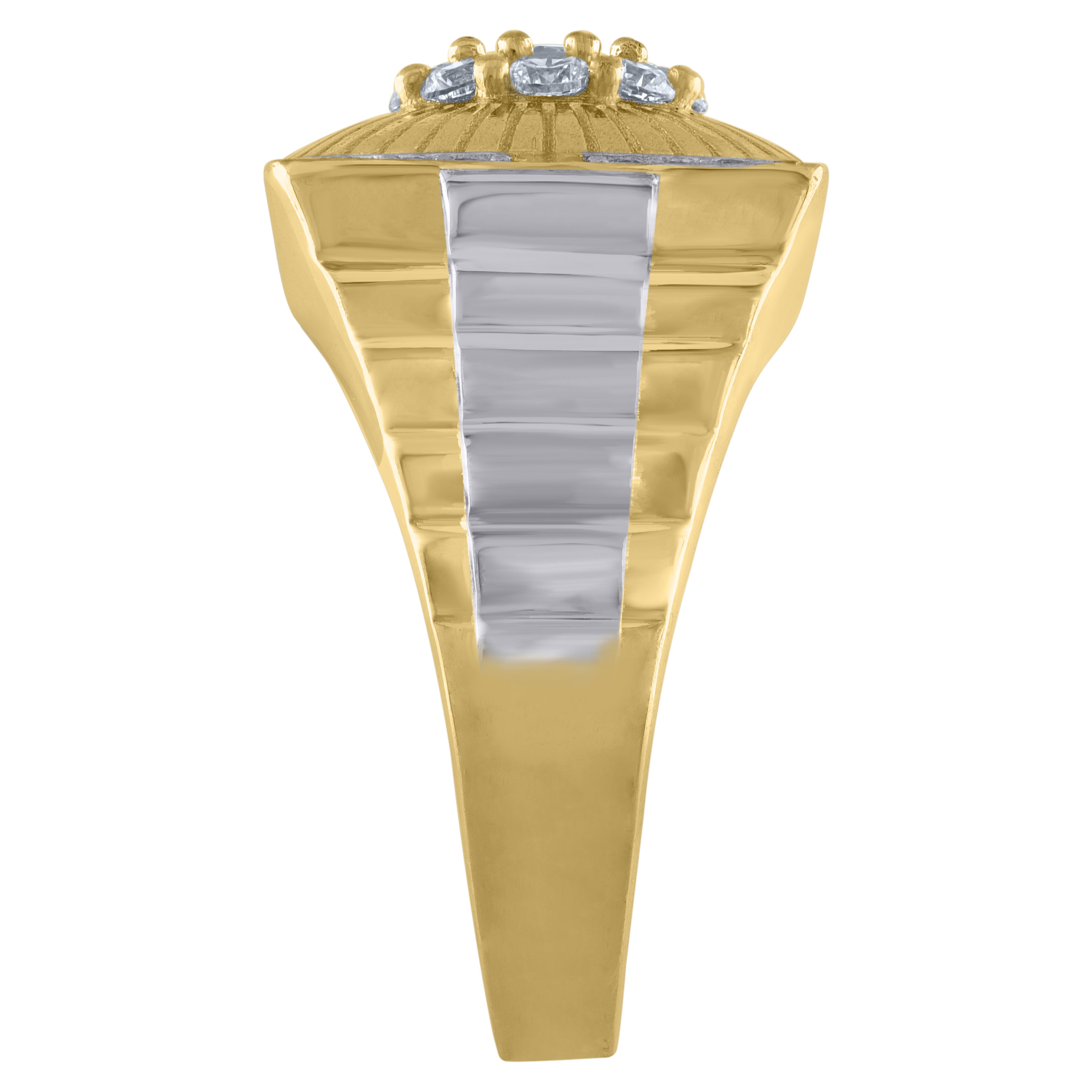 10kt Two-Tone Gold Diamond-Cut Saint Lazarus Religious Charm Pendant