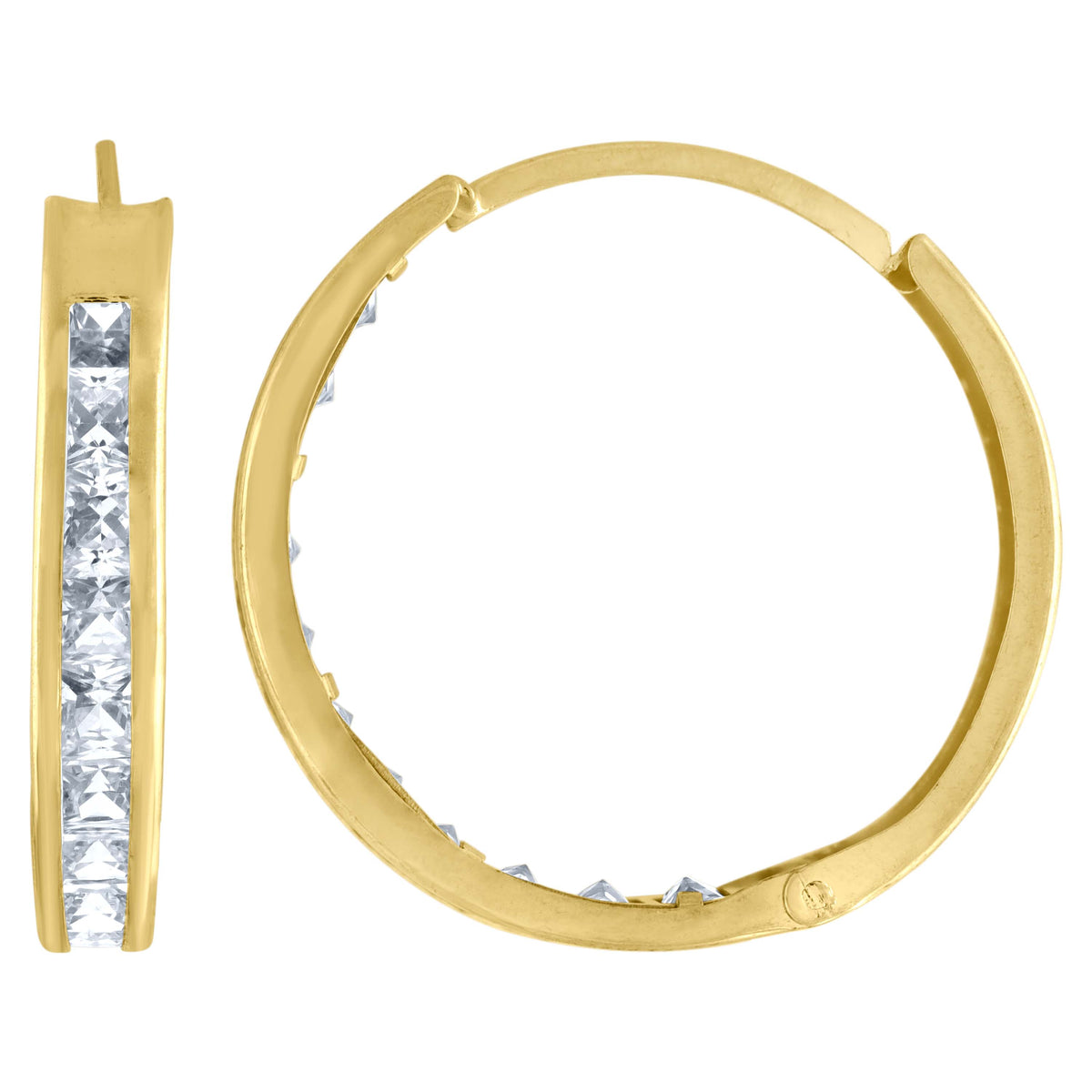 10kt Gold Two-Tone Cubic-Zirconia Mens Cross Religious Charm Pendant