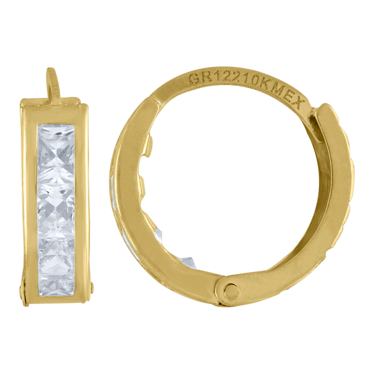 10kt Gold Two-Tone Cubic-Zirconia Unisex Cross Religious Charm Pendant