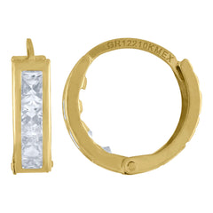 10kt Gold Two-Tone Cubic-Zirconia Unisex Cross Religious Charm Pendant