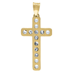 14Kt Yellow Gold Unisex Cz Crucifix Cross Religious Charm Pendant