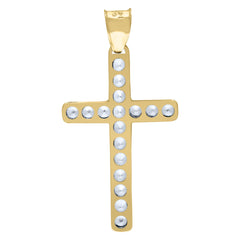 14Kt Yellow Gold Unisex Cz Latin Cross Religious Charm Pendant