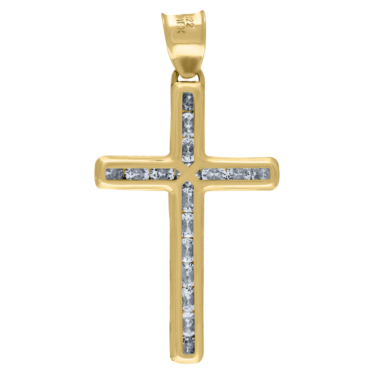 14Kt Yellow Gold Unisex Cz Latin Cross Religious Charm Pendant