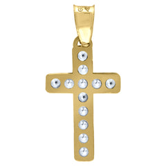 14Kt Yellow Gold Unisex Cz Crucifix Cross Religious Charm Pendant