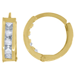 10kt Gold Two-Tone Cubic-Zirconia Mens Cross Religious Charm Pendant