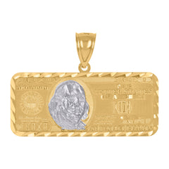10kt Two-Tone Gold Unisex Cubic Zirconia Textured Comedy Tragedy Mask Charm Pendant