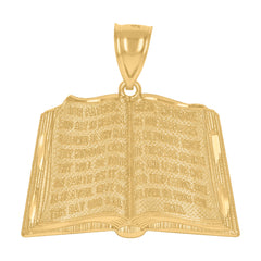 10kt Yellow Gold Unisex Diamond-Cut Religious Book Charm Pendant