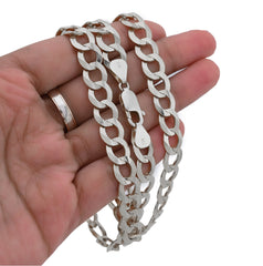 10k White Gold Hollow Flat Cuban Chain 2MM to 16.5MM 1.5gms to 102.6gms Necklace 14" to 30"