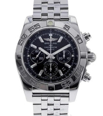 Breitling Chronomat 01 44mm Stainless Steel Black Dial Chronograph Steel Watch AB0111