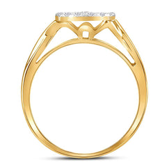 10kt Yellow Gold Womens Round Diamond Bridal Wedding Engagement Ring Band Set 1/3 Cttw