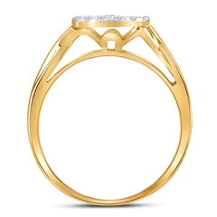 10kt Yellow Gold Womens Round Diamond Bridal Wedding Engagement Ring Band Set 1/3 Cttw