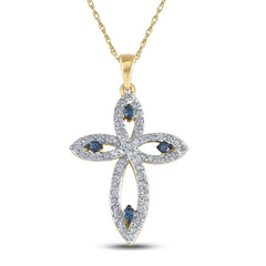 1/2CT-DIA BLUE CROSS PENDANT