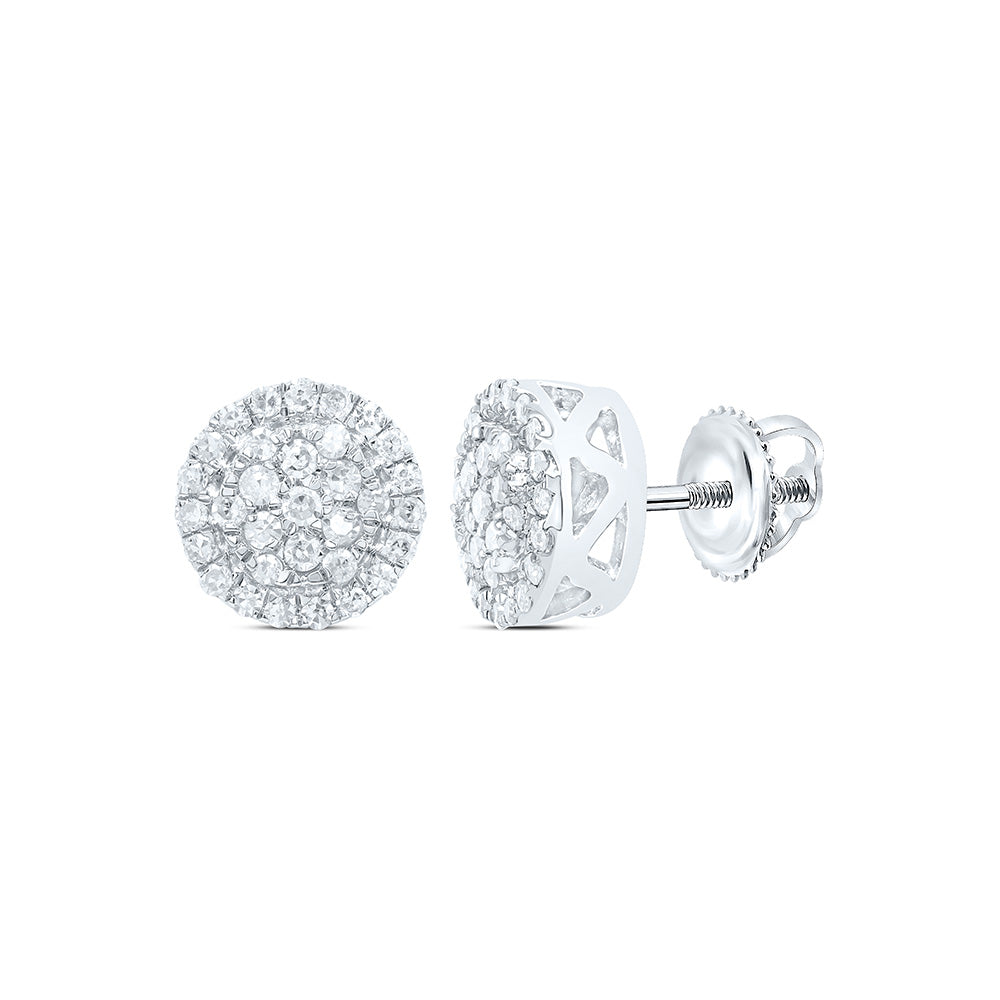 10K White Gold 1/6 CTW-Natural Diamond Round Earring 1.03 Gram