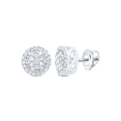 10K White Gold 1/6 CTW-Natural Diamond Round Earring 1.03 Gram
