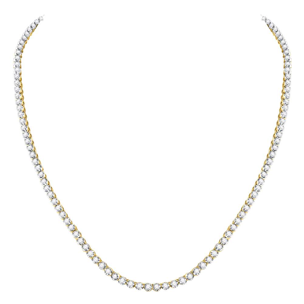 10K Yellow Gold 9 CTW-Natural Diamond Mens Solitaire Chain (20 Inch ) 24.39 Gram