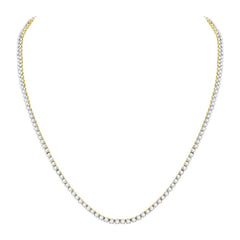 10kt Yellow Gold Mens Round Diamond Solitaire Linked 22"" Necklace 10-1/2 Cttw
