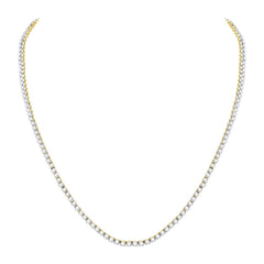 10kt Yellow Gold Mens Round Diamond Solitaire Linked 22"" Necklace 10-1/2 Cttw