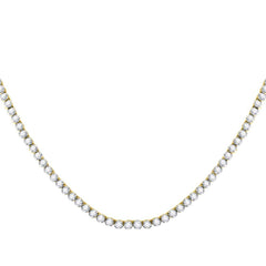 10kt Yellow Gold Mens Round Diamond Solitaire Linked 22"" Necklace 10-1/2 Cttw