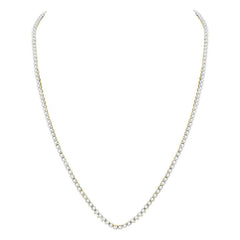 10kt Yellow Gold Mens Round Diamond Solitaire Linked 24"" Necklace 11.00 Cttw
