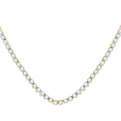 10kt Yellow Gold Mens Round Diamond Solitaire Linked 24"" Necklace 11.00 Cttw