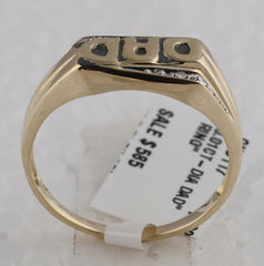 10kt Yellow Gold Mens Round Diamond Dad Father Band Ring .01 Cttw