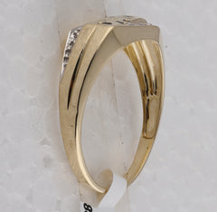 10kt Yellow Gold Mens Round Diamond Dad Father Band Ring .01 Cttw