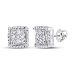 10K White Gold 1/2 CTW-Natural Diamond Fashion Earring 2.21 Gram