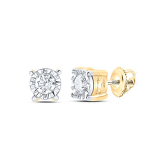 10K Yellow Gold 1/4 CTW-Natural Diamondstud Earring 1.01 Gram