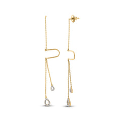1/8CTW-DIA CN GIFT DANGLING THREADER EARRING