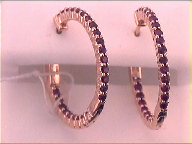 1 1/2CTW-DIA RUBY NATURAL GEM HOOPS
