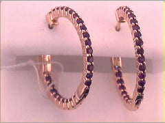 1 1/2CTW-DIA RUBY NATURAL GEM HOOPS