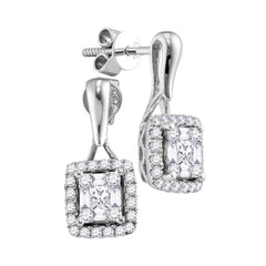 3/4CTW-DIA CLUSTER EARRING