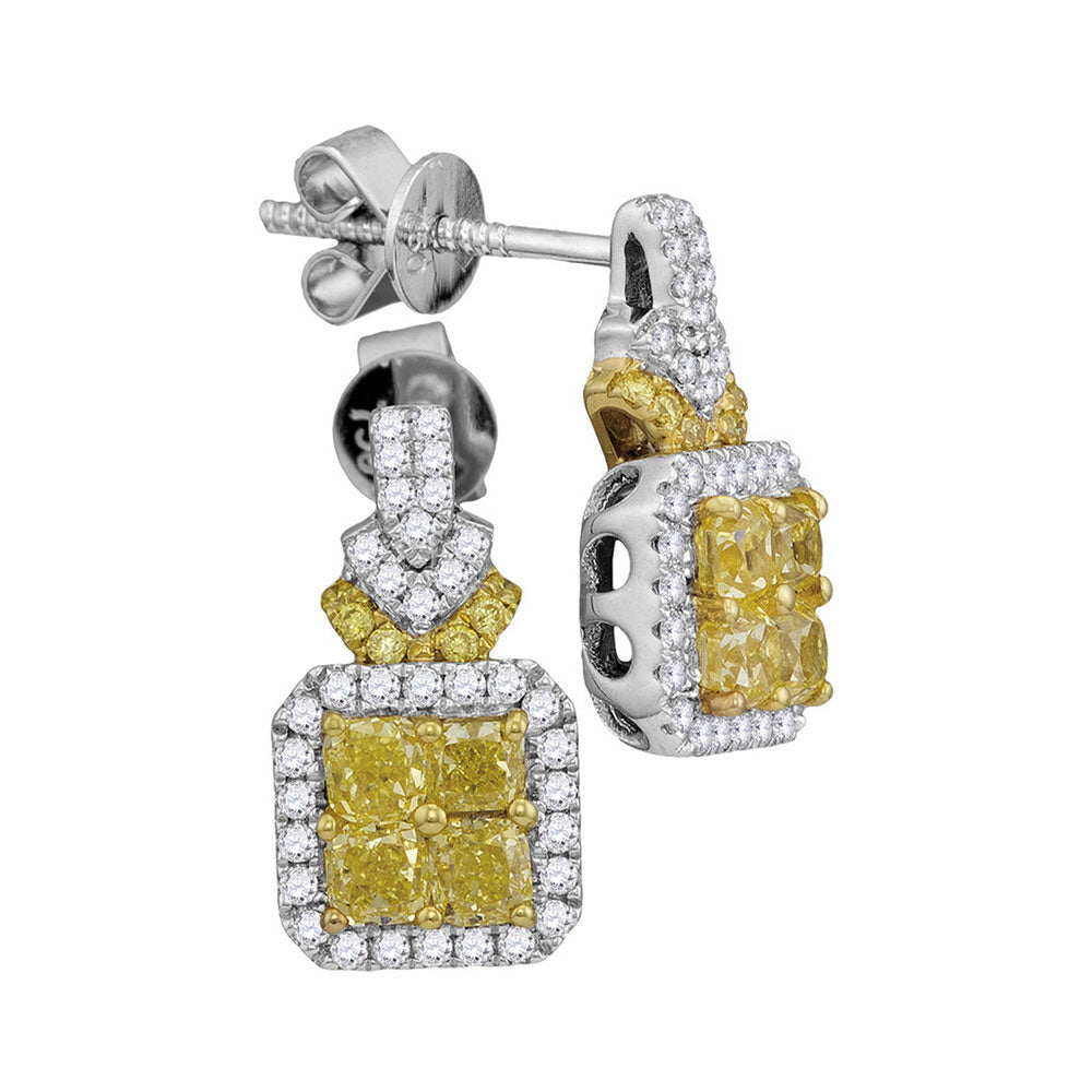 1 3/8CTW-DIA FASHION YELLOW EARRINGS